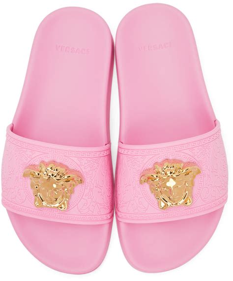 versace pink slides|Versace pink heels.